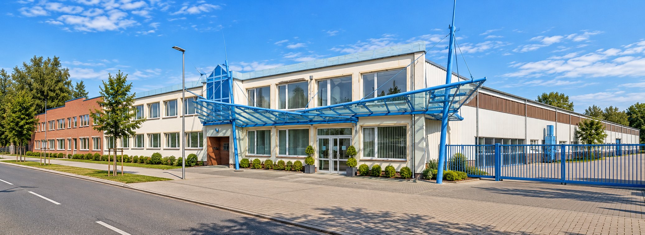 Gewerbequartier Barth – Bürogebäude und Hallen an der Chausseestraße 41 in Barth